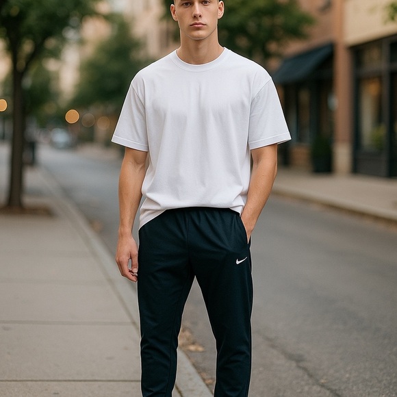Nike Navy Blue Athletic Pants - Picture 1 of 5